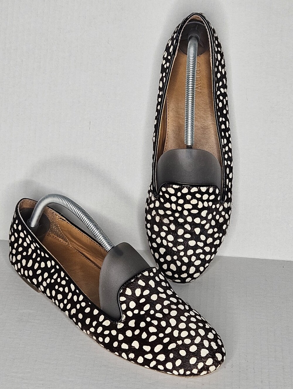 J. Crew Black and White Polka Dot Loafers